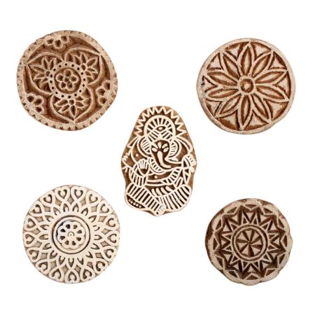 Set of 5 Piece New Mix Wooden Printing Block